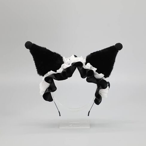 Kawaii Ear Headband Kuromi Hairpin Lolita Cosplay Cute Headwear Lace maid Hair Accessory Headband for Women Girls in Kuwait