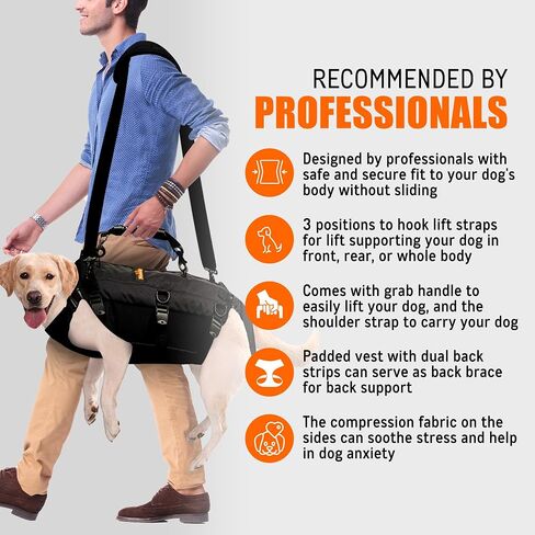 5-in-1 Dog Support Harness - Full Body Lift Harness Support Sling Padded Vest Back Brace - Great for Pet Mobility, Hip & Joints, Back Support, Anxiety by Neoally (Small) in Saudi Arabia