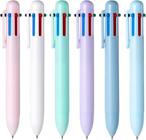 6 Pack 0.5mm 6-in-1 Multicolor Ballpoint Pen，6-Color Retractable Ballpoint Pens for Office School Supplies Students Children Gift in Saudi Arabia