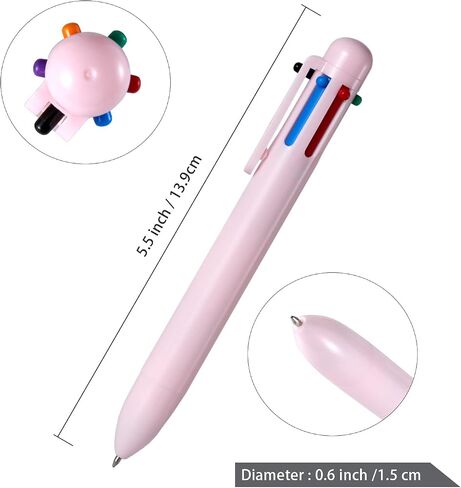 6 Pack 0.5mm 6-in-1 Multicolor Ballpoint Pen，6-Color Retractable Ballpoint Pens for Office School Supplies Students Children Gift in Saudi Arabia
