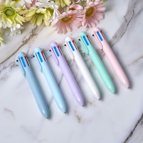 6 Pack 0.5mm 6-in-1 Multicolor Ballpoint Pen，6-Color Retractable Ballpoint Pens for Office School Supplies Students Children Gift in Saudi Arabia
