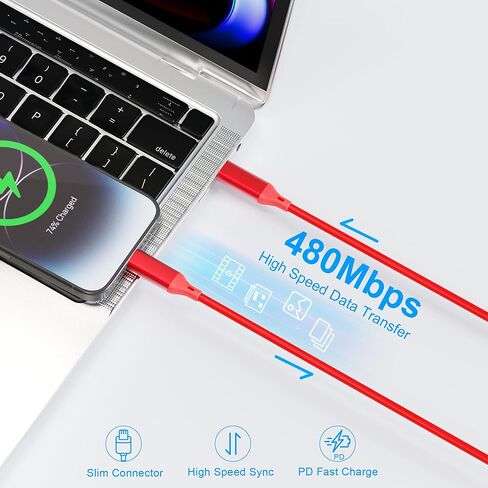 26FT/8M USB C to Lightning Cable [Apple MFi Certified], Extra Long iPhone Fast Charger Type C Power Delivery Charging Cord Nylon Braided iPhone Cord for iPhone 14/13/12/11/Pro Max/XS/XR/X/8/iPad in Saudi Arabia