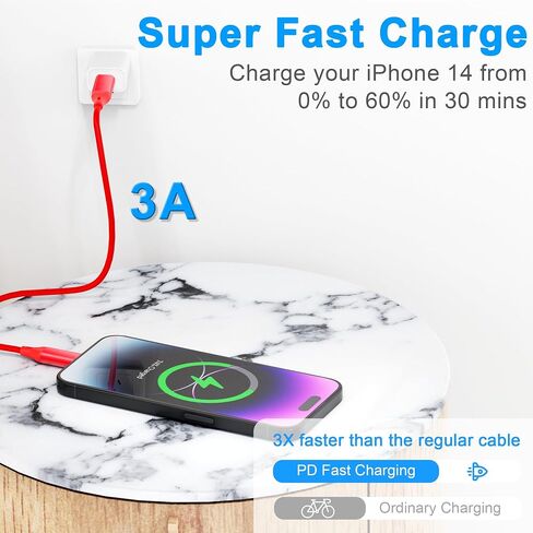 26FT/8M USB C to Lightning Cable [Apple MFi Certified], Extra Long iPhone Fast Charger Type C Power Delivery Charging Cord Nylon Braided iPhone Cord for iPhone 14/13/12/11/Pro Max/XS/XR/X/8/iPad in Saudi Arabia
