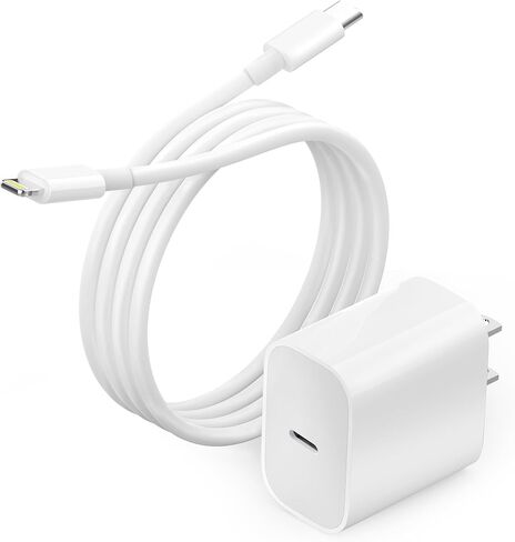 لشاحن iPhone، [معتمد من MFi] شاحن سريع لشحن iPhone، وكابل USB C بطول 6 أقدام إلى كابل Lightning وكتلة شاحن USB C 3.0 متوافقة مع iPhone 14/13/12/11/X/Pad (أبيض) in Kuwait