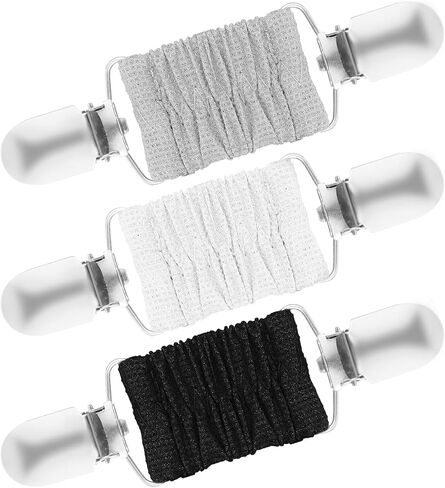 Dress Clips Back Cinch Clips 3PCS Sweater Clips Shawl Clips for Women Retro Cardigan Collar Clips Clothing Dress Clips for Fitting (Black + White + Gray) in Saudi Arabia