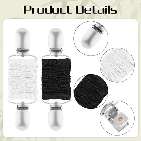 Dress Clips Back Cinch Clips 3PCS Sweater Clips Shawl Clips for Women Retro Cardigan Collar Clips Clothing Dress Clips for Fitting (Black + White + Gray) in Saudi Arabia