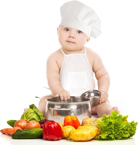 Foaincore Infant Chef Baby Hat and Apron Newborn Costume Baker Outfit Toddler Photography Props in Saudi Arabia