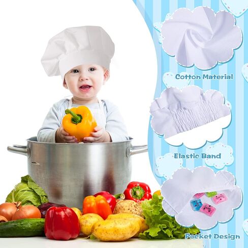 Foaincore Infant Chef Baby Hat and Apron Newborn Costume Baker Outfit Toddler Photography Props in Saudi Arabia