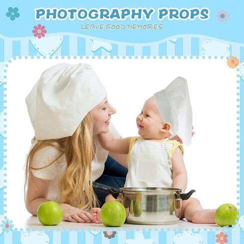 Foaincore Infant Chef Baby Hat and Apron Newborn Costume Baker Outfit Toddler Photography Props in Saudi Arabia
