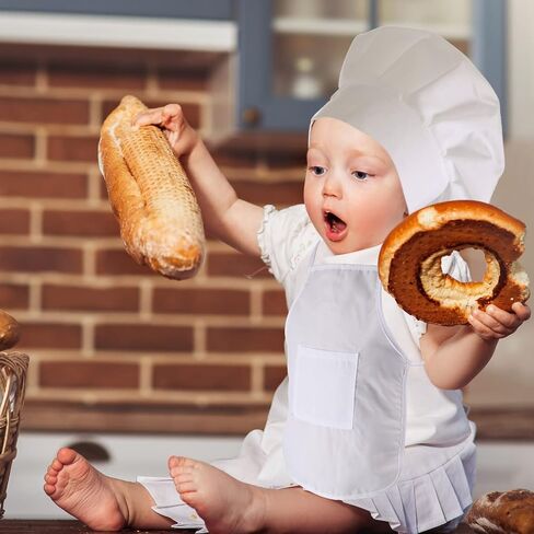Foaincore Infant Chef Baby Hat and Apron Newborn Costume Baker Outfit Toddler Photography Props in Saudi Arabia