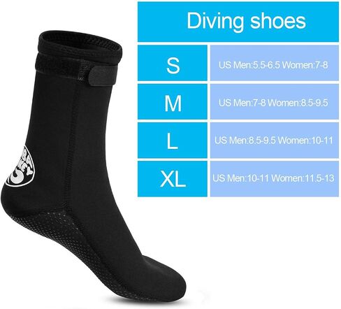 Oumers Neoprene Socks, 3MM Diving Wetsuits Sock for Water Sports, Thermal Beach Sock Anti Slip Socks for Men Women Teenager in Saudi Arabia