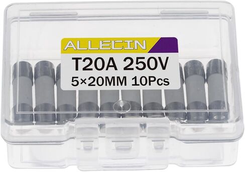 20A 250V 5x20MM صمامات سيراميك بطيئة النفخ 20 أمبير 250 فولت 0.2 × 0.78 بوصة أنبوب تأخير الوقت T20AL250V (عبوة من 10 قطع) in Saudi Arabia