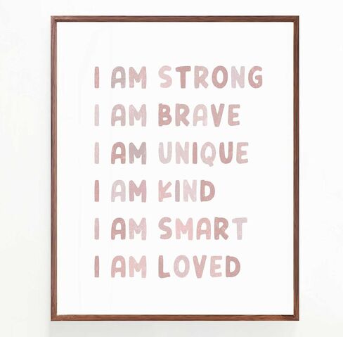Girl Boho Nursery Decor, Girls Room Pink Decor, Inspirational Quotes, Positive Affirmations, Nursery Gift, Baby Room Wall Decor, Playroom Wall Decor, No Framed (8X10 INCH) in Saudi Arabia