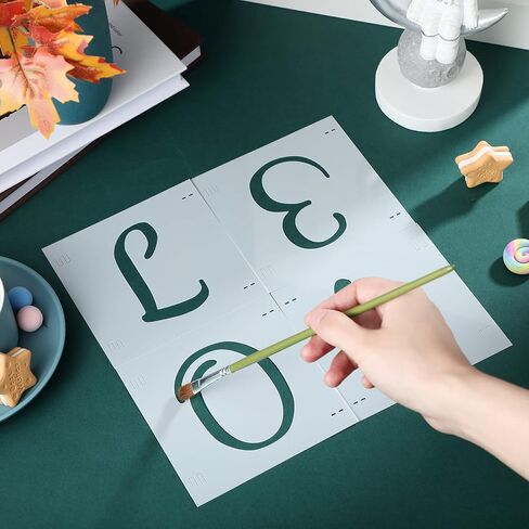 38 Pieces Letter Stencils Reusable Plastic Letter Number Templates Alphabet Art Craft Stencils Symbol Numbers Craft Stencils Interlocking Stencil Kit for Painting on Wood DIY Art Project (4 Inch) in Saudi Arabia