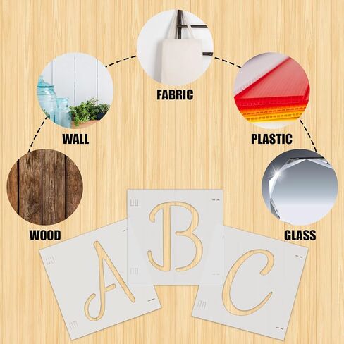 38 Pieces Letter Stencils Reusable Plastic Letter Number Templates Alphabet Art Craft Stencils Symbol Numbers Craft Stencils Interlocking Stencil Kit for Painting on Wood DIY Art Project (4 Inch) in Saudi Arabia