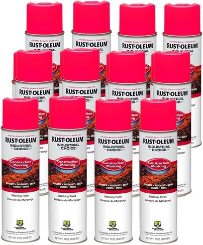 Rust-Oleum 264692-12PK Industrial Choice M1400 System Water-Based Construction Marking Paint, 17 oz, White, 12 Pack in Saudi Arabia