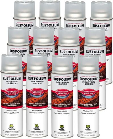 Rust-Oleum 264692-12PK Industrial Choice M1400 System Water-Based Construction Marking Paint, 17 oz, White, 12 Pack in Saudi Arabia