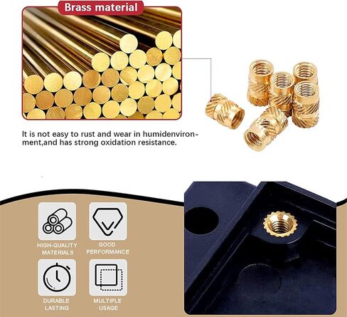 WAFJAMF 120 Pcs M3 Female Thread Knurled Nuts Brass Threaded Insert Embedment Nuts for 3D Printing Injection Molding and More Projects (M3, 120Pcs,3x4.6x5.7mm) in Saudi Arabia