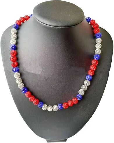 Ice Collection Necklace Baseball Bling Necklace Rhinestone Discoball Necklaces for Boys Men Athletic-Inspired Necklace Competitive Athlets Jewelry Gifts in Saudi Arabia