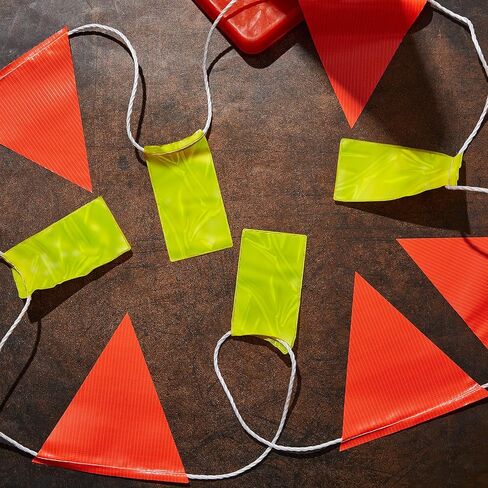 Perimeter Marking Flags 102 Ft/ 45 Pcs Caution Pennant Banner Flags Safety Flags for Traffic Barrier Construction Warning Of Hazardous Areas, Scaffolding, Sporting Events (Stylish Style) in Saudi Arabia