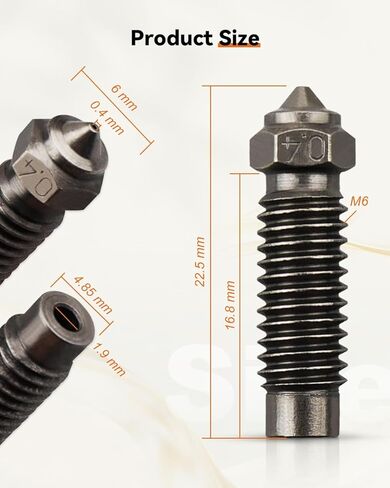 فوهة طارد للطابعة ثلاثية الأبعاد مقاس 0.4 مم، تناسب Elegoo Neptune 4 Max/Plus، 10 قطع من الفولاذ المقوى in Kuwait