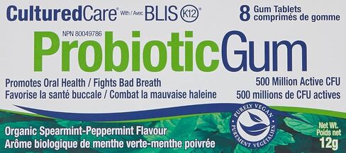 Prairie Naturals Gum with Blisk 12, Oral Probiotic, Spearmint/Peppermint, 96 Count in Saudi Arabia