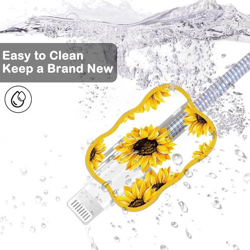 Cute DIY Cable Protector for iPhone 18W/20W Charger with Flora Sunflowers Waves Design,Data Line Cable USB Wire Saver Charger Protector Compatible with iPhone 7 8 11 12 13 14 Pro Max Plus XR in Saudi Arabia