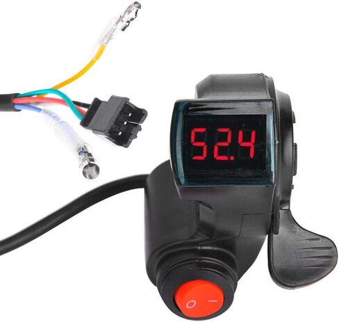 Alomejor Thumb Throttle 12V 99V LED E Bike Electric Scooter Throttle Grip Handlebar Digital Meter with LCD Display in Saudi Arabia