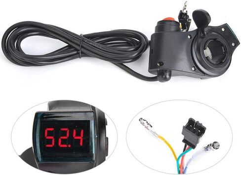 Alomejor Thumb Throttle 12V 99V LED E Bike Electric Scooter Throttle Grip Handlebar Digital Meter with LCD Display in Saudi Arabia