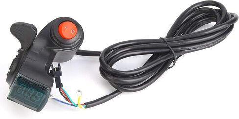 Alomejor Thumb Throttle 12V 99V LED E Bike Electric Scooter Throttle Grip Handlebar Digital Meter with LCD Display in Saudi Arabia