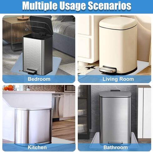 Trash Can Mat Garbage Can Mat with Raised Edge 24"X16" Large, Non-Slip Recycle Bins Pad Under Trash Bin Mat Waterproof Floor Protector, Silicone Mat for Opening Cans, Kitchen, Fridge, Washer, Coffee in Kuwait