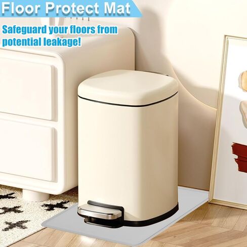 Trash Can Mat Garbage Can Mat with Raised Edge 24"X16" Large, Non-Slip Recycle Bins Pad Under Trash Bin Mat Waterproof Floor Protector, Silicone Mat for Opening Cans, Kitchen, Fridge, Washer, Coffee in Kuwait