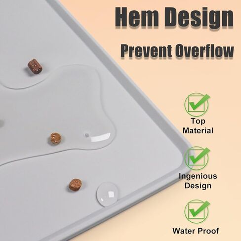 Trash Can Mat Garbage Can Mat with Raised Edge 24"X16" Large, Non-Slip Recycle Bins Pad Under Trash Bin Mat Waterproof Floor Protector, Silicone Mat for Opening Cans, Kitchen, Fridge, Washer, Coffee in Kuwait