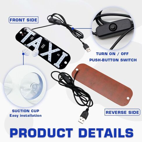 YSY Juren قطعة واحدة من ضوء إشارة التاكسي USB زر تشغيل/إيقاف، علامة LED ساطعة لسيارة الأجرة، وضع نافذة كوب الشفط لسيارة الأجرة (أخضر) in Kuwait