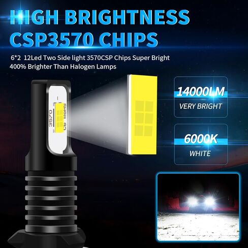 متوافق مع مصابيح Polaris Sportsman 400 450 500 550 570 600 700 800 1000XP LED، ضوء أبيض ساطع 12000LM 6000K، مصابيح 886/894/881، التوصيل والتشغيل (عبوة من قطعتين) in Kuwait