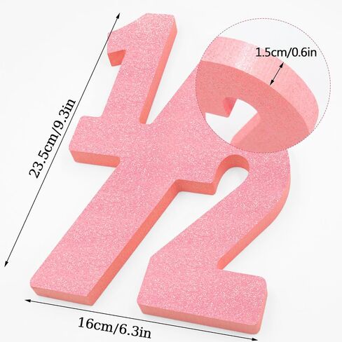 Pink Half Number Sign Glitter 1/2 Baby Birthday Party Decor for Kids Half Years Old Wood Centerpieces for Tables 6 Month Photo Prop Birthday Party Supplies for Girls Wooden Table Sign in Saudi Arabia