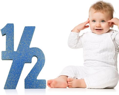 Pink Half Number Sign Glitter 1/2 Baby Birthday Party Decor for Kids Half Years Old Wood Centerpieces for Tables 6 Month Photo Prop Birthday Party Supplies for Girls Wooden Table Sign in Kuwait