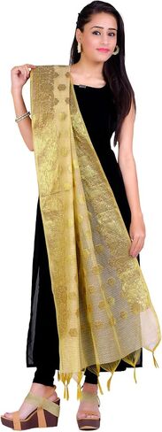 وشاح Chandrakala النسائي Chanderi Zari Work Banarasi Dupatta (D117) in Saudi Arabia