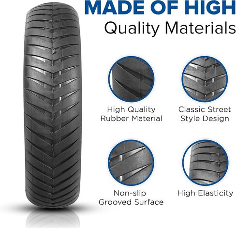 طقم إطارات وأنبوب مقاس 12-1/2 بوصة × 3.0 بوصة من AlveyTech للدراجات البخارية 500-1000 واط (مفردة) - بديل لـ GT، Mongoose، eZip، I-Zip، Currie & Schwinn، V-Groove Tread and Bent Valve، E -إكسسوارات السكوتر in Saudi Arabia