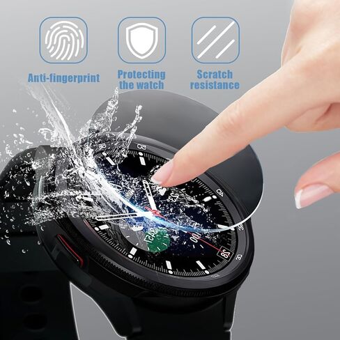 4 عبوات من فيلم واقي شاشة من الزجاج المقوى مقاس 42 مم، 2.5D 9H HD شفاف 0.3 مم مضاد للخدش ومقاوم للماء وخالي من الفقاعات، ملحقات الساعة الذكية متوافقة مع Samsung Galaxy Watch 4 Classic 42mm in Kuwait
