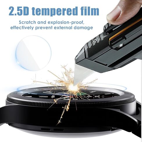 4 عبوات من فيلم واقي شاشة من الزجاج المقوى مقاس 42 مم، 2.5D 9H HD شفاف 0.3 مم مضاد للخدش ومقاوم للماء وخالي من الفقاعات، ملحقات الساعة الذكية متوافقة مع Samsung Galaxy Watch 4 Classic 42mm in Kuwait