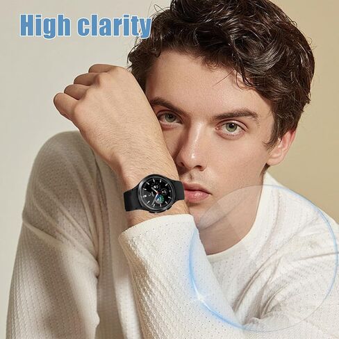 4 عبوات من فيلم واقي شاشة من الزجاج المقوى مقاس 42 مم، 2.5D 9H HD شفاف 0.3 مم مضاد للخدش ومقاوم للماء وخالي من الفقاعات، ملحقات الساعة الذكية متوافقة مع Samsung Galaxy Watch 4 Classic 42mm in Kuwait