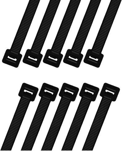 Heavy Duty 40 Inch Cable Zip Ties, Strong Extra Large Zip Tie Set, Indoor and Outdoor, Reliable Long Cord Tie Wraps, 0.36 Inch Wide, Industrial Wire Straps, UV Resistant, Black, 10 pieces in Saudi Arabia
