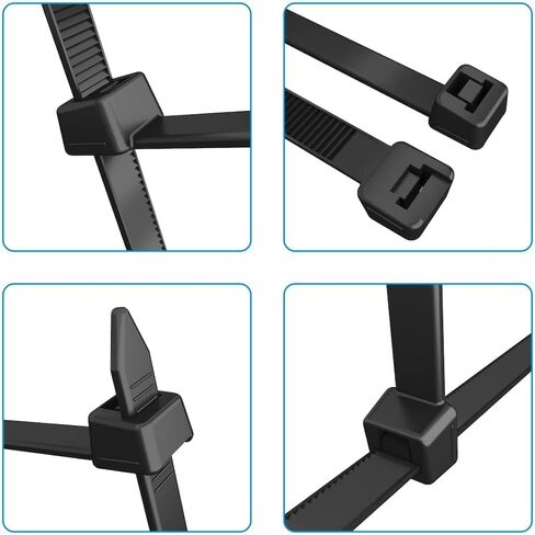 Heavy Duty 40 Inch Cable Zip Ties, Strong Extra Large Zip Tie Set, Indoor and Outdoor, Reliable Long Cord Tie Wraps, 0.36 Inch Wide, Industrial Wire Straps, UV Resistant, Black, 10 pieces in Saudi Arabia
