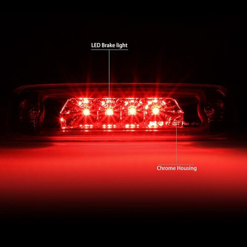 DNA MOTORING 3BL-JCHE97-LED-CH غطاء كروم LED مصباح فرامل خلفي ثالث [متوافق مع 97-01 جيب شيروكي] in Kuwait