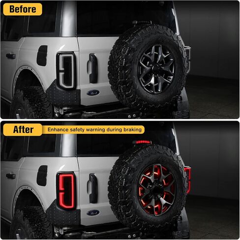 Spare Tire Brake Light & 3rd Brake Light Set for Bronco, LED High Mount Stop Light and Rear Spare Wheel Brake Light Compatible with Ford Bronco 2021 2022 2023 2/4 Doors in Saudi Arabia