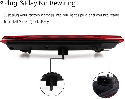 Center High Mount Stop Light LED Third 3rd Brake Light Tail Light Cargo Lamp for 2000-2006 Chevy Suburban Tahoe (Chrome Housing Red Lens) in Saudi Arabia