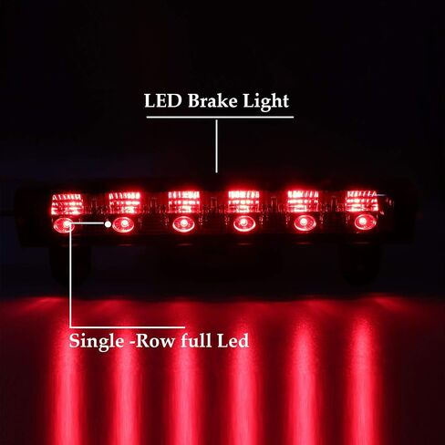 Center High Mount Stop Light LED Third 3rd Brake Light Tail Light Cargo Lamp for 2000-2006 Chevy Suburban Tahoe (Chrome Housing Red Lens) in Saudi Arabia