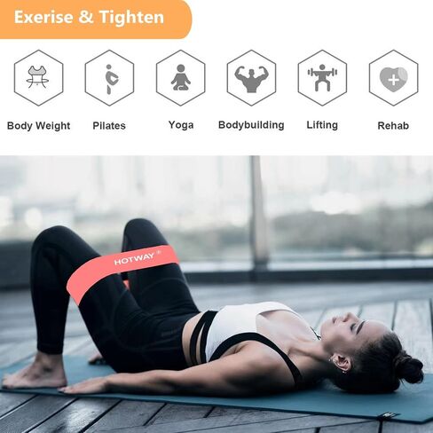 Resistance Band Set - Non Slip Fabric Exercise Bands to Workout Glutes, Thighs & Legs - 5 Levels Booty Squat Bands Loop for Men/Women in Saudi Arabia
