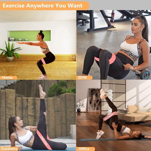 Resistance Band Set - Non Slip Fabric Exercise Bands to Workout Glutes, Thighs & Legs - 5 Levels Booty Squat Bands Loop for Men/Women in Saudi Arabia